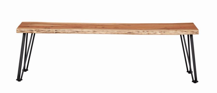 Sherman - Wood Dining Bench - Natural Acacia by CoasterEssence | Bel Furniture