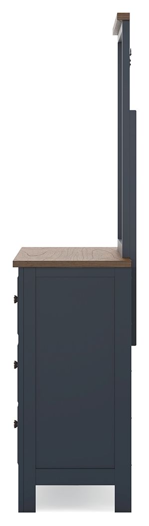 Landocken - Brown / Blue - Dresser and Mirror by Signature Design by Ashley® | Bel Furniture