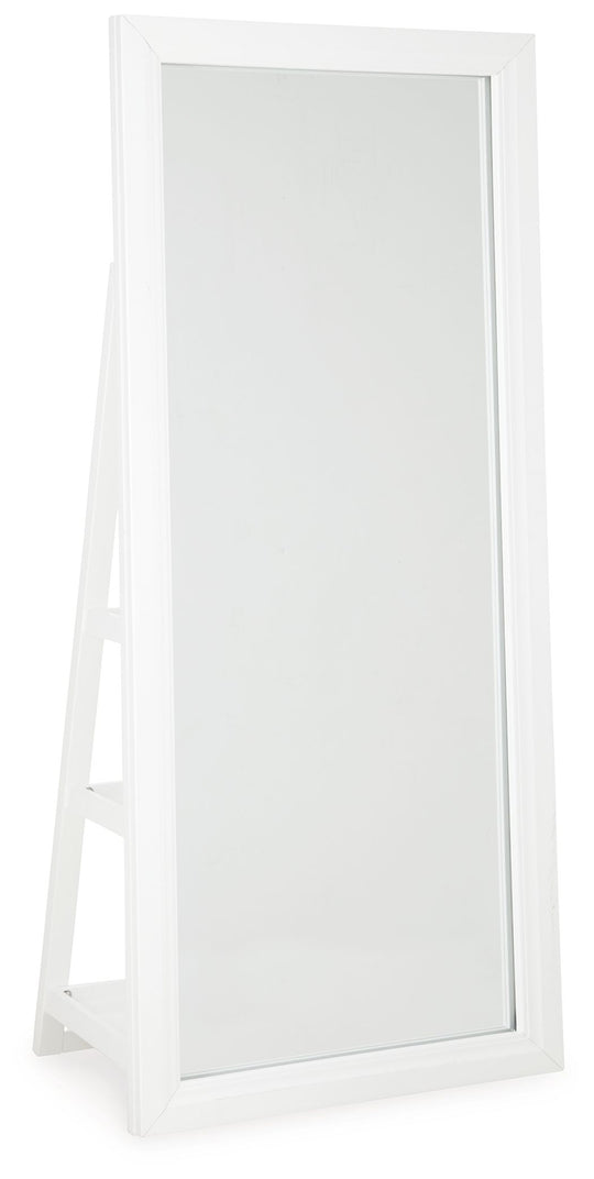Evesen - Floor Standing Mirror/Storage White by Signature Design by Ashley® | Bel Furniture