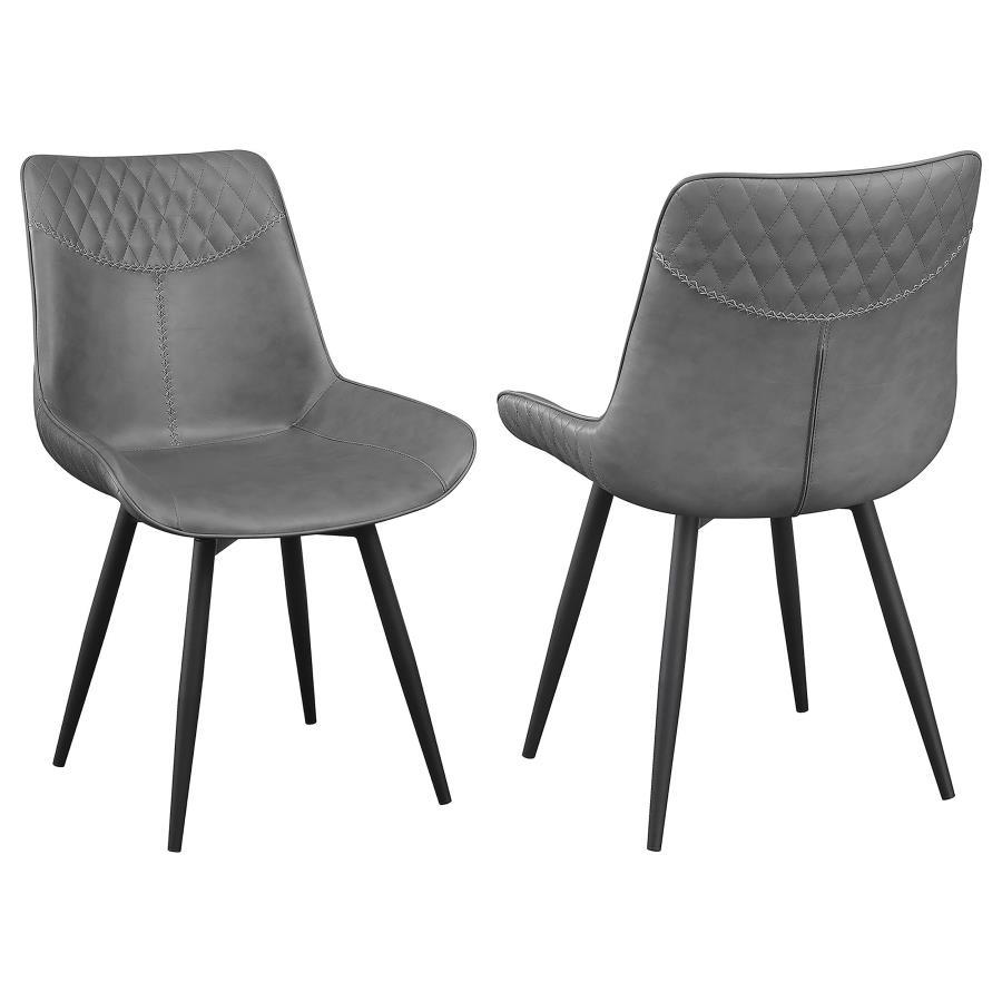 Brassie - Upholstered Swivel Dining Side Chair (Set of 2) - Gray by CoasterEssence | Bel Furniture