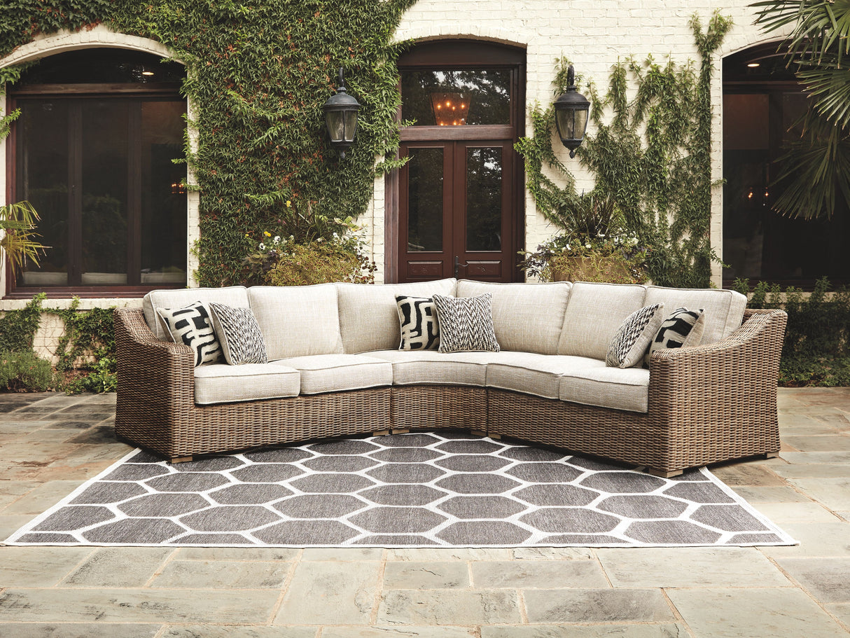 Beachcroft - Sectional Lounge Beige 3-Piece Outdoor Seating Set by Signature Design by Ashley® | Bel Furniture