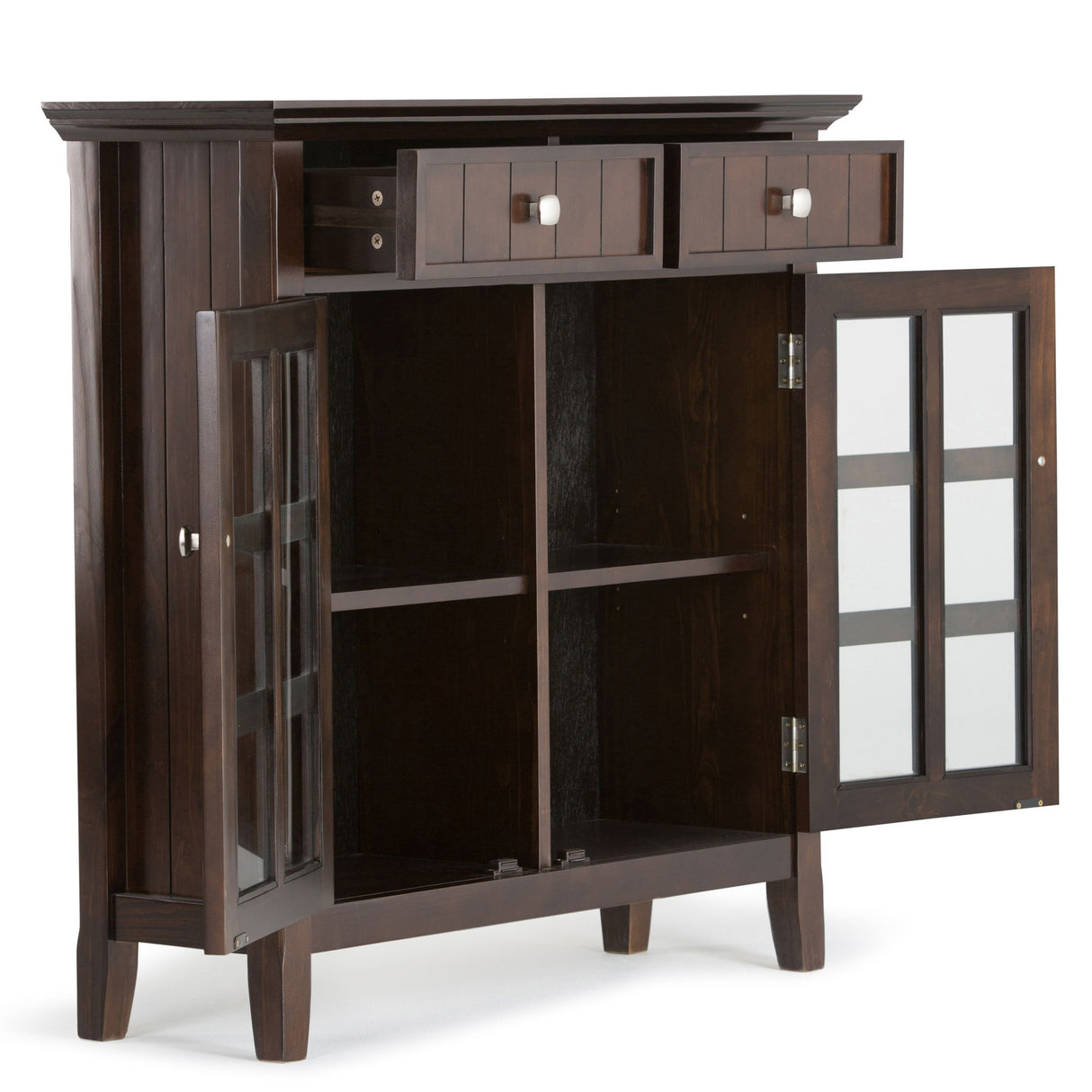 Acadian - Entryway Storage Cabinet - Brunette Brown by Simpli-Home | Bel Furniture