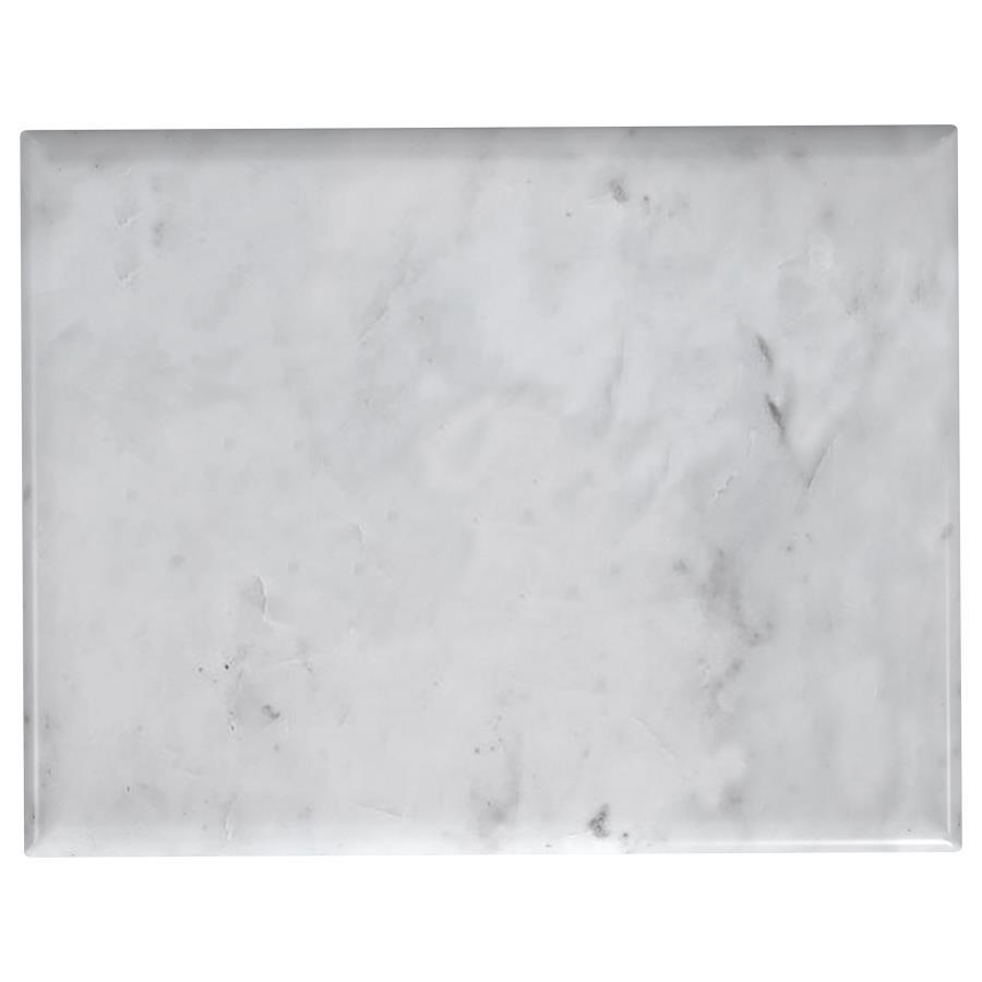 Baldwin - Rectangular Marble Top Side Table - White And Gold by Coaster Fine Furniture | Bel Furniture