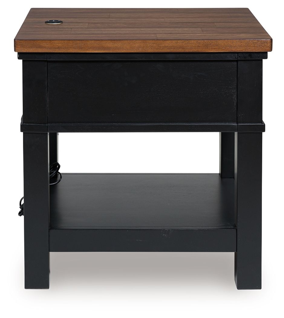 Wildenauer - Brown / Black - Rectangular End Table by Signature Design by Ashley® | Bel Furniture