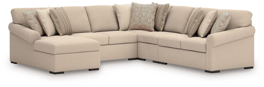 LadyMae - Sectional Beige 5 Pc. Left Arm Facing Corner Chaise Sectional by Benchcraft® | Bel Furniture
