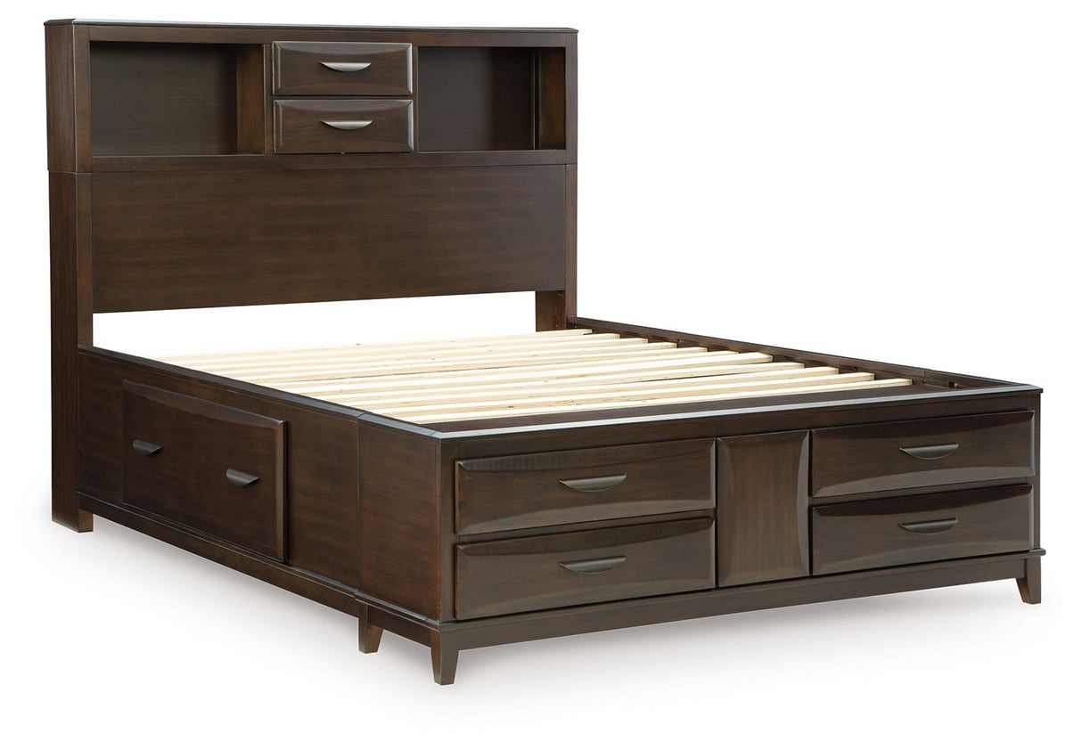 Vanmore - Queen Storage Bed - Dark Brown
