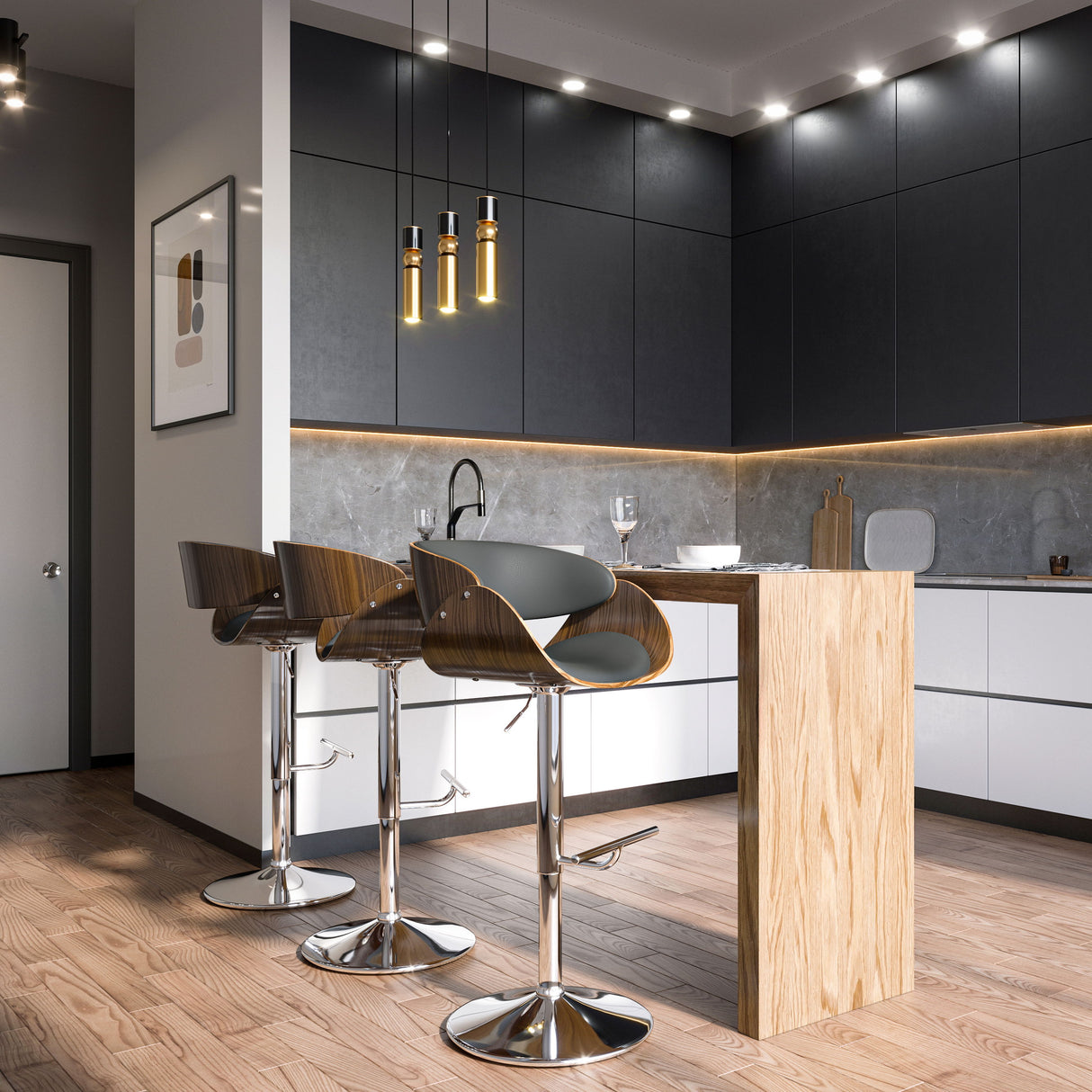 Amery - Mid Century Modern Adjustable Swivel Bar Stool by Simpli-Home | Bel Furniture