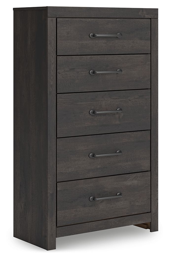 Hollivern - Dark Gray - Five Drawer Chest by Signature Design by Ashley® | Bel Furniture