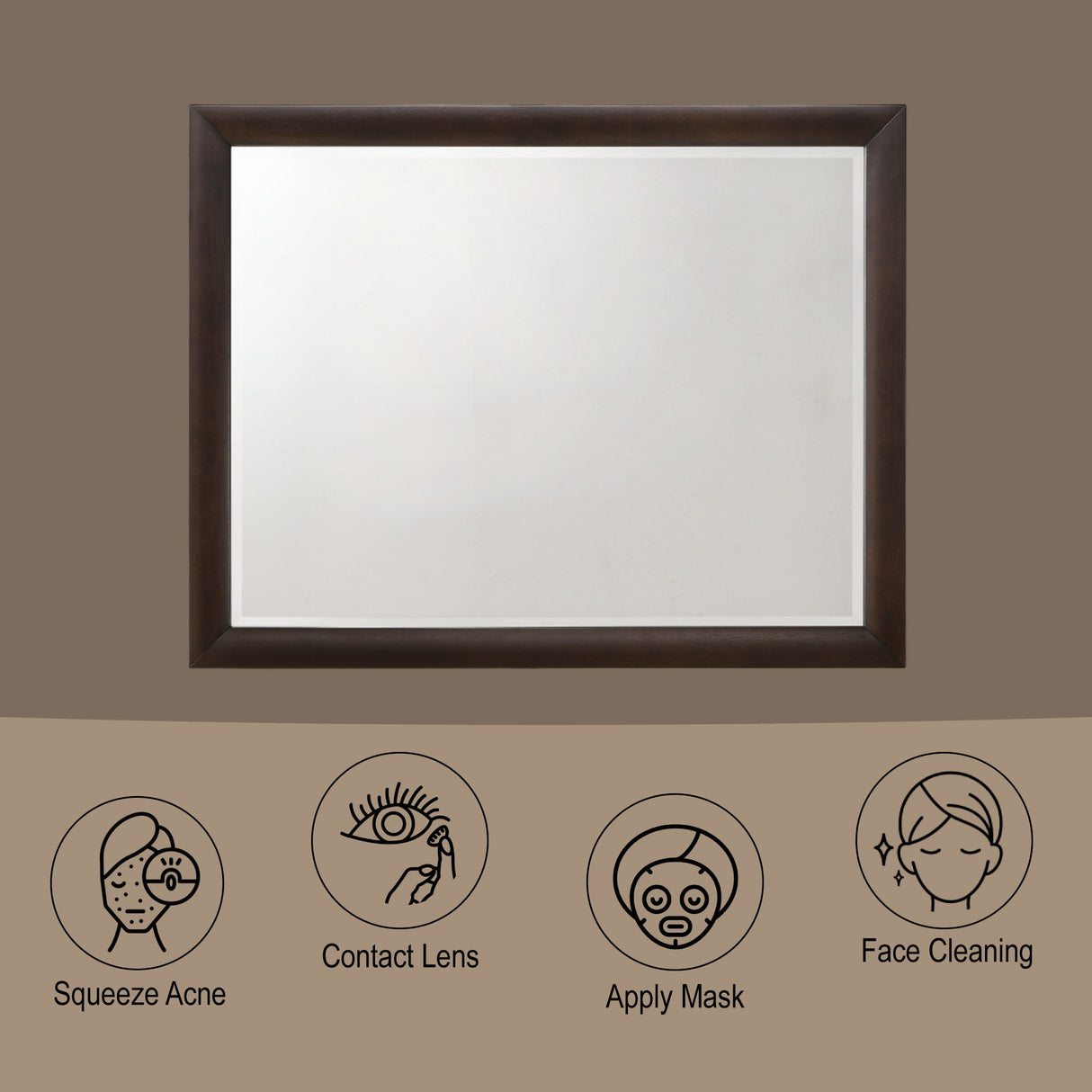 Tablita - Dresser Mirror - Dark Merlot by Urban Nest | Bel Furniture