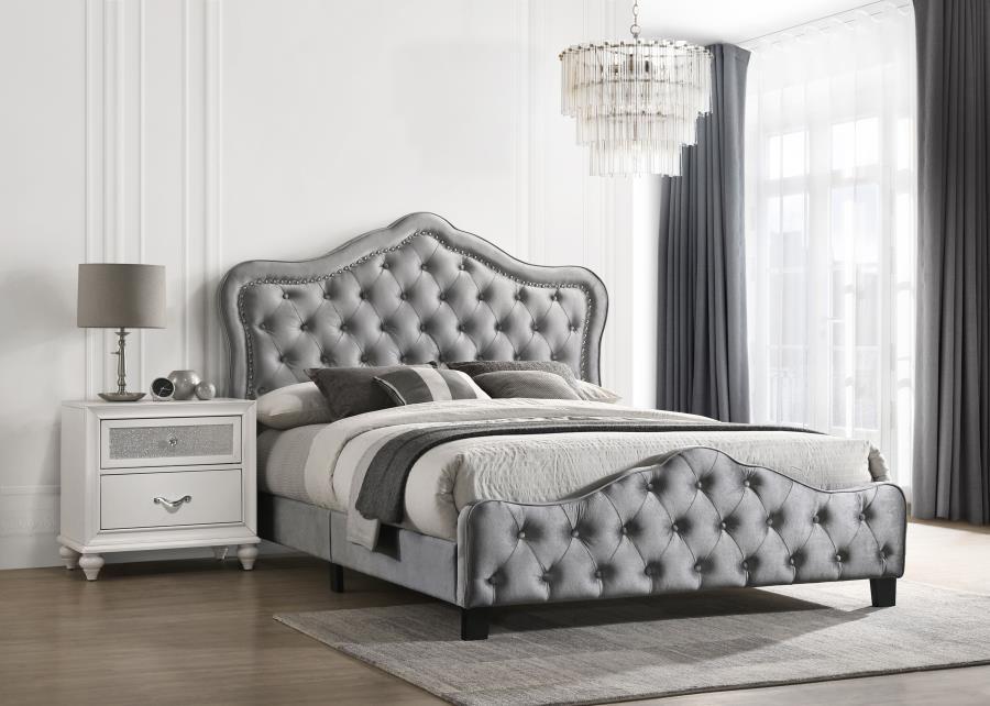 Bella - Upholstered Panel Bed by CoasterEssence | Bel Furniture