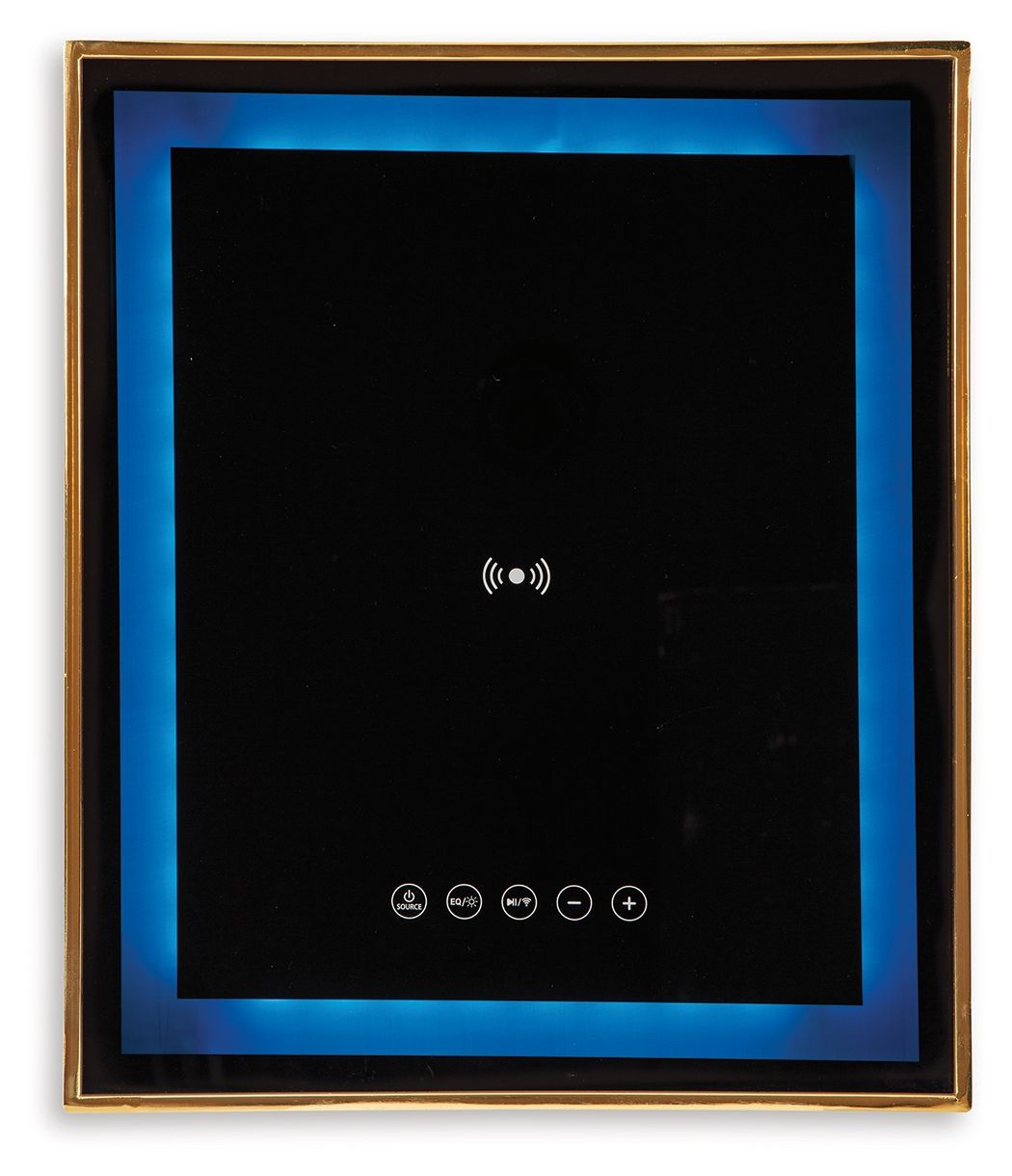 Rexwell - Black / Gold Finish - Accent Table With Speaker by Signature Design by Ashley® | Bel Furniture