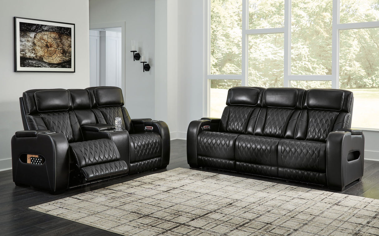 Boyington - Black - 2 Pc. - Power Reclining Sofa And Loveseat by Signature Design by Ashley® | Bel Furniture