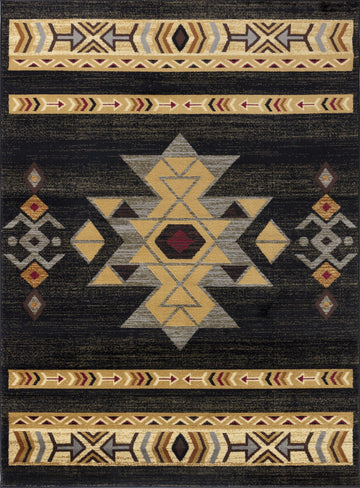 Tribes - GC_YLS4004 Southwest Area Rug Black by Icona Home Decor | Bel Furniture