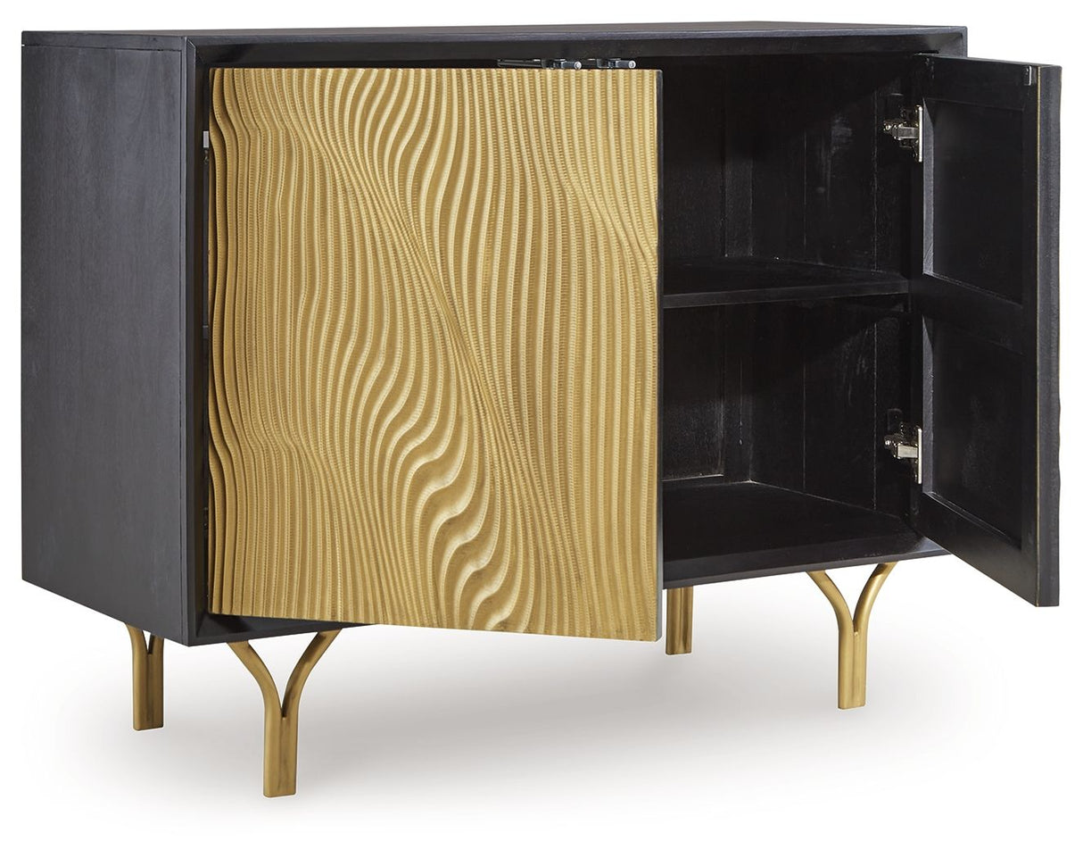 Tayner - Black / Gold Finish - Accent Cabinet by Signature Design by Ashley® | Bel Furniture