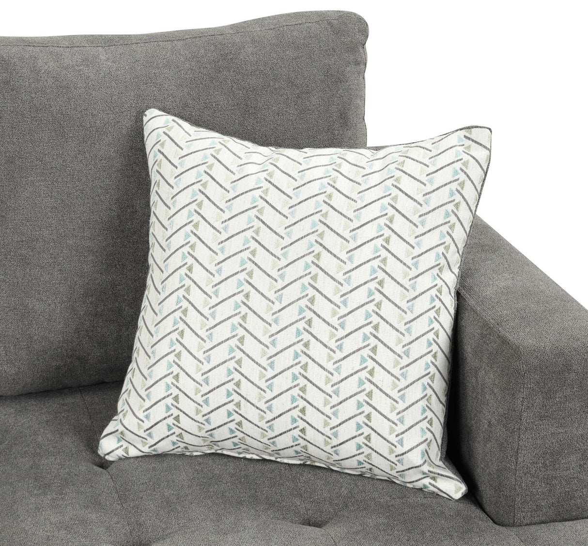 Callaway - Chenille Chair With Throw Pillow - Gray by Lilola Home | Bel Furniture