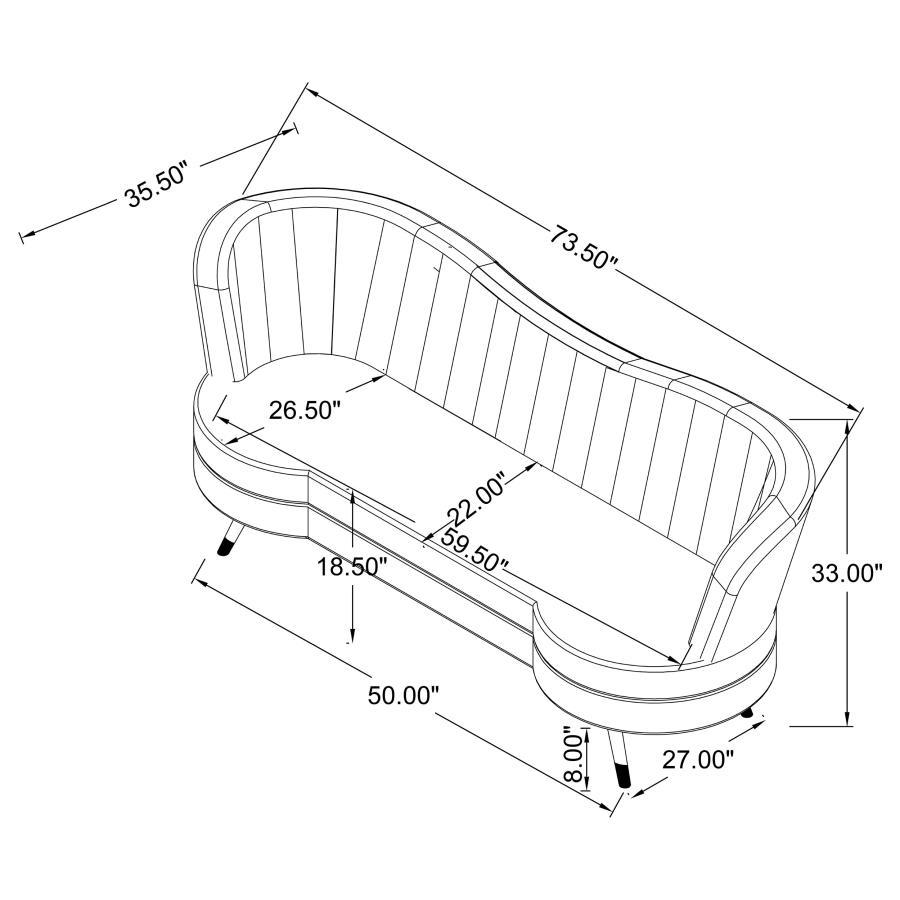 Sophia - Upholstered Channel Tufted Sofa Set by CoasterEssence | Bel Furniture