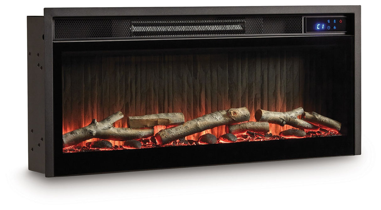 Entertainment Accessories - Black - Fireplace Insert With Faux Birch Log Set by Signature Design by Ashley® | Bel Furniture