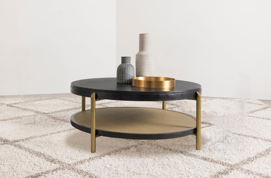 Arini - Round Coffee Table With Storage Shelf by Coaster Fine Furniture | Bel Furniture