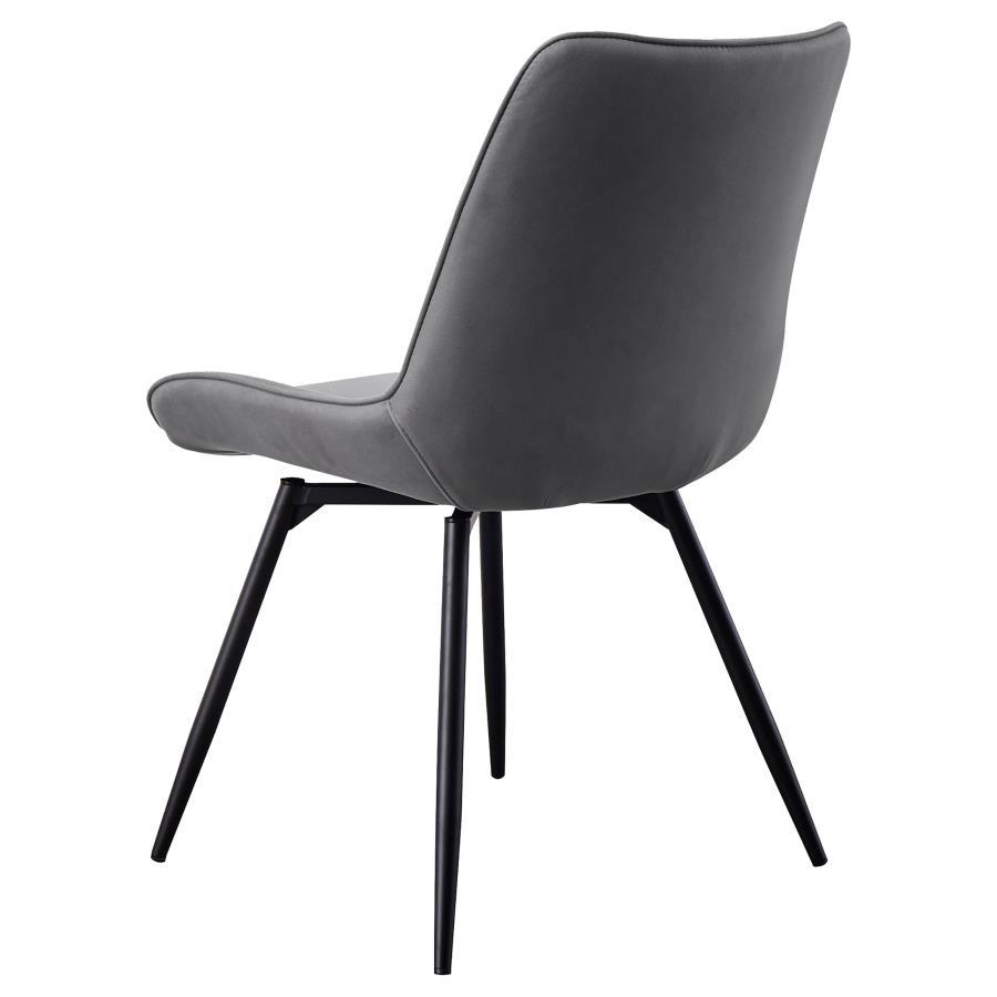 Neil - 5 Piece Round Dining Table Set Concrete - Gunmetal by CoasterEveryday | Bel Furniture