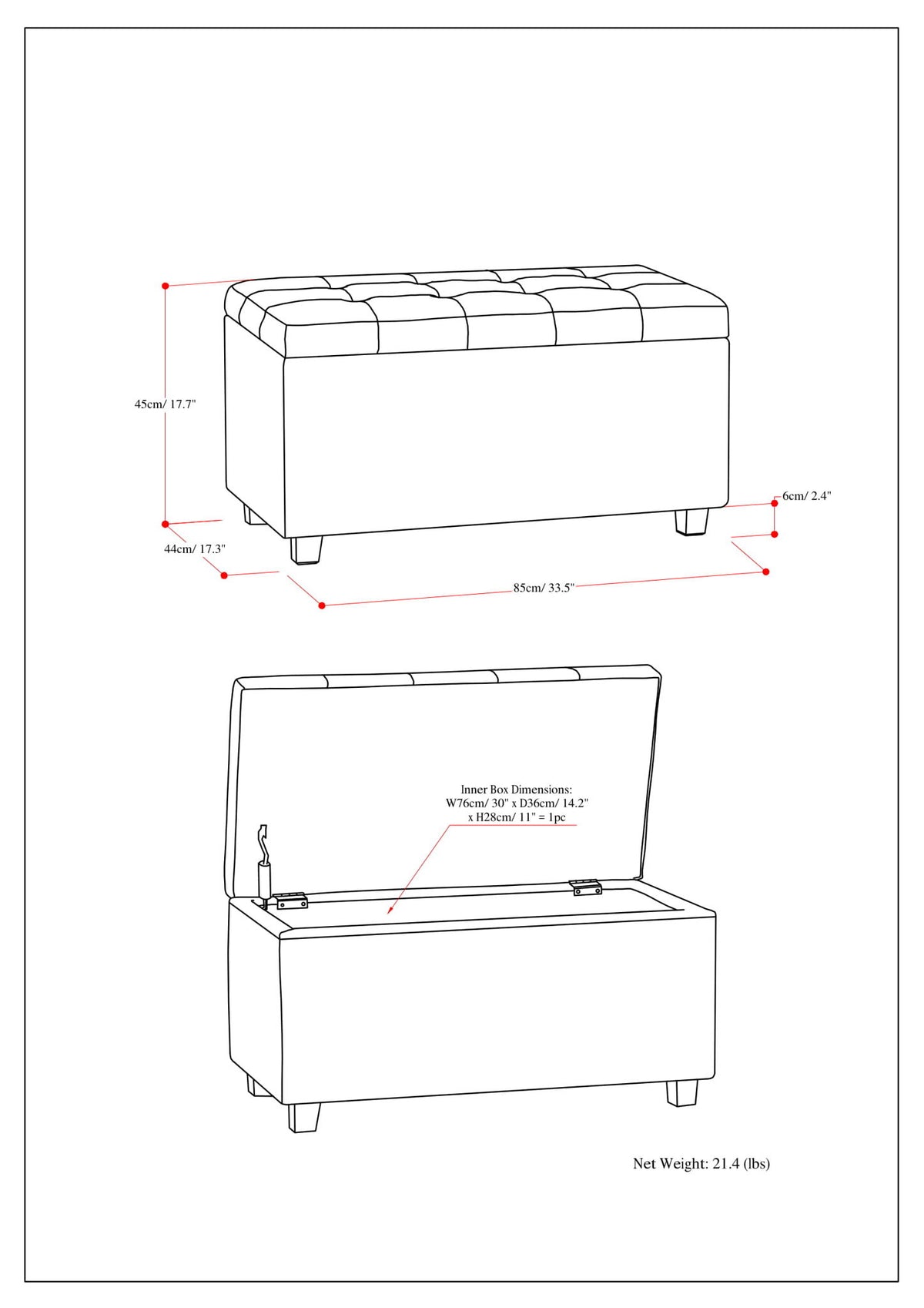 Cosmopolitan - Upholstered Storage Ottoman