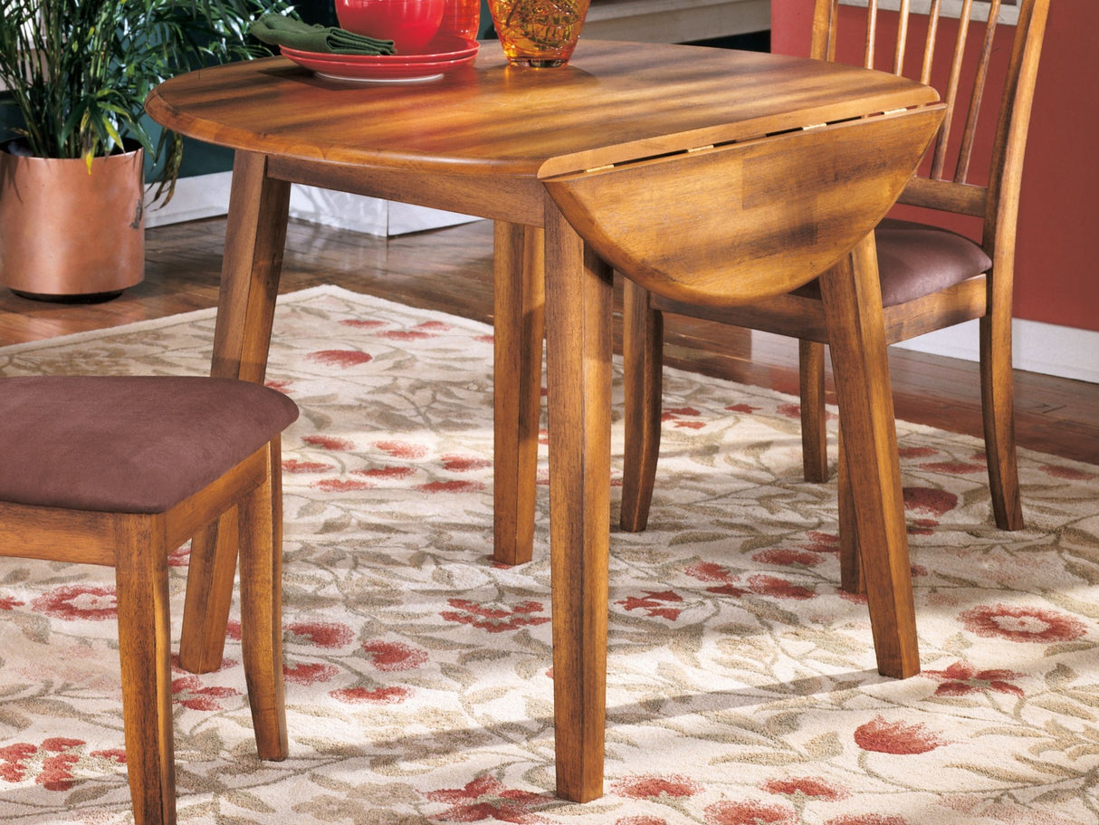Berringer - Rustic Brown - Round DRM Drop Leaf Table by Ashley® | Bel Furniture