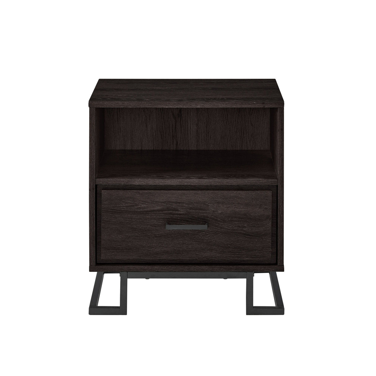 Contemporary 1 Drawer Nightstand - Charcoal by Walker Edison | Bel Furniture