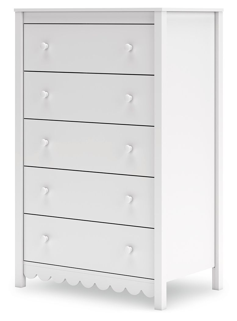 Hallityn - White - Five Drawer Chest by Signature Design by Ashley® | Bel Furniture