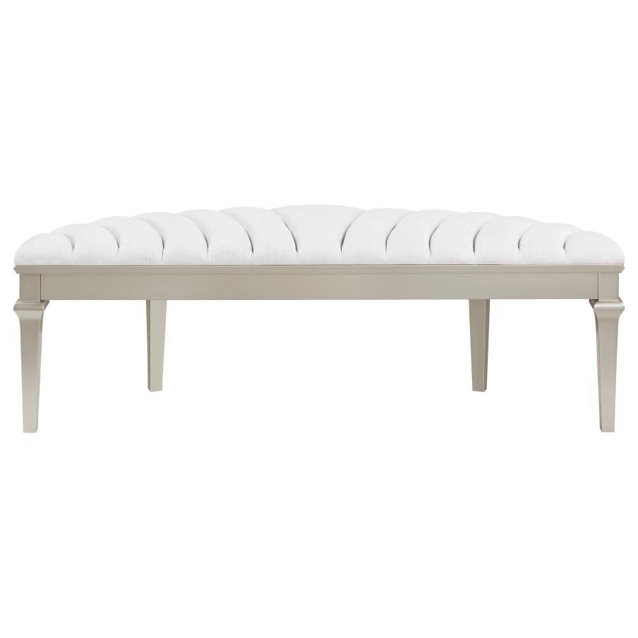 Evangeline - Curved Fabric Upholstered Bench - Silver Oak by Coaster Fine Furniture | Bel Furniture