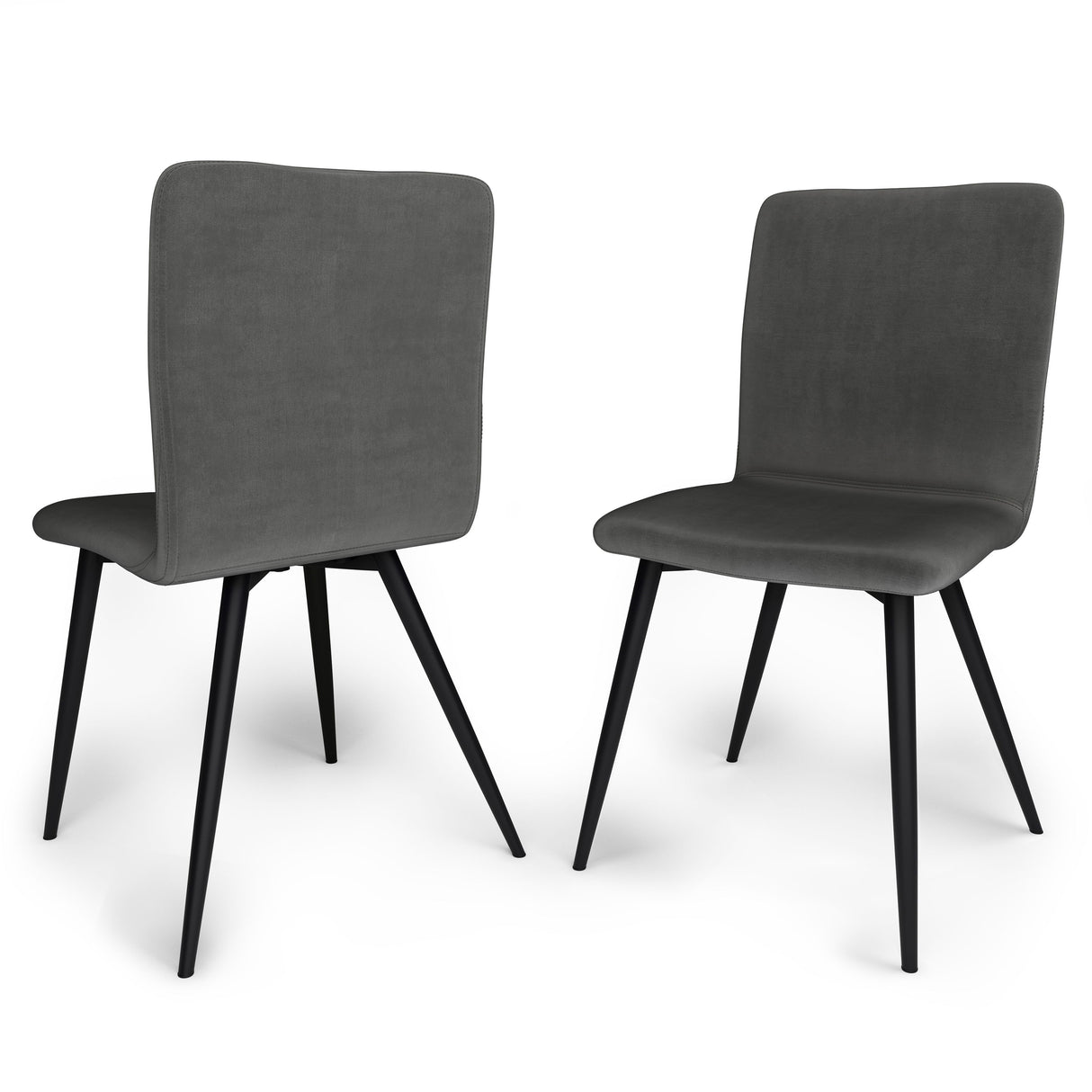 Baylor - Upholstered Dining Chair (Set of 2) Dark Gray by Simpli-Home | Bel Furniture