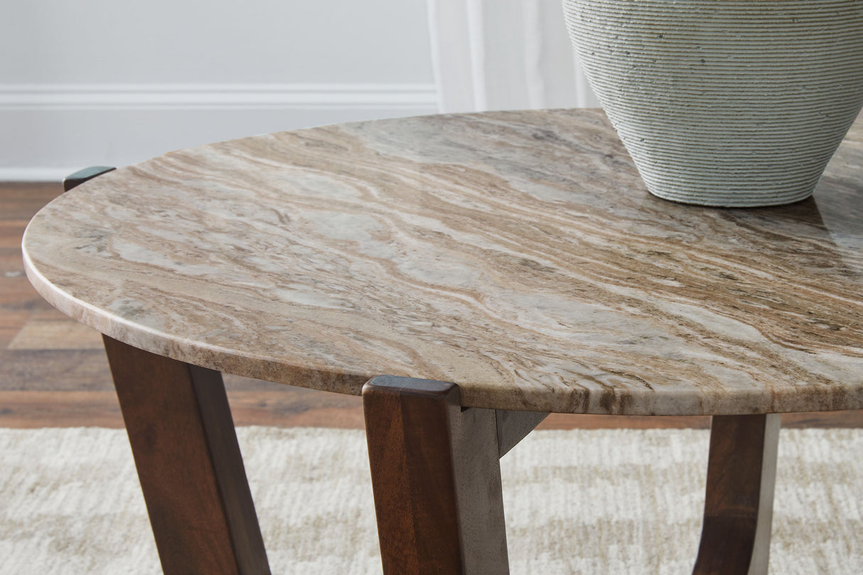 Tanidore - Warm Brown - Round Cocktail Table by Signature Design by Ashley® | Bel Furniture