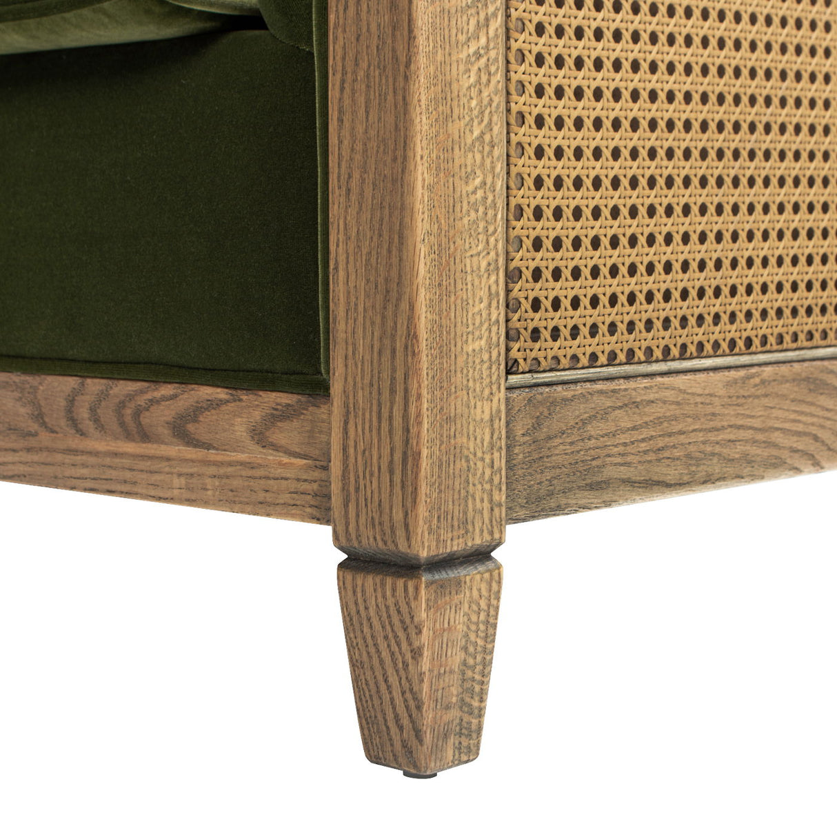 Georgia - Cane Tuxedo Armchair - Olive Green by Jennifer Taylor Home | Bel Furniture