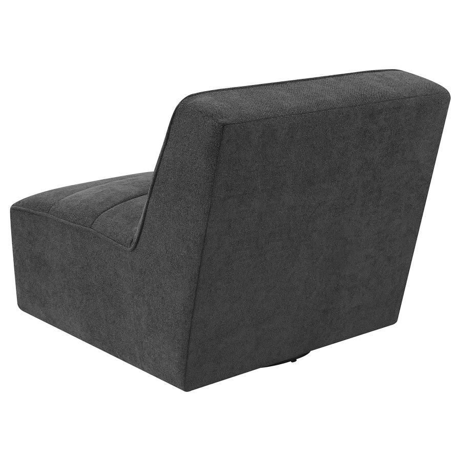Cobie - Upholstered Armless Swivel Chair - Dark Charcoal by Coaster Fine Furniture | Bel Furniture