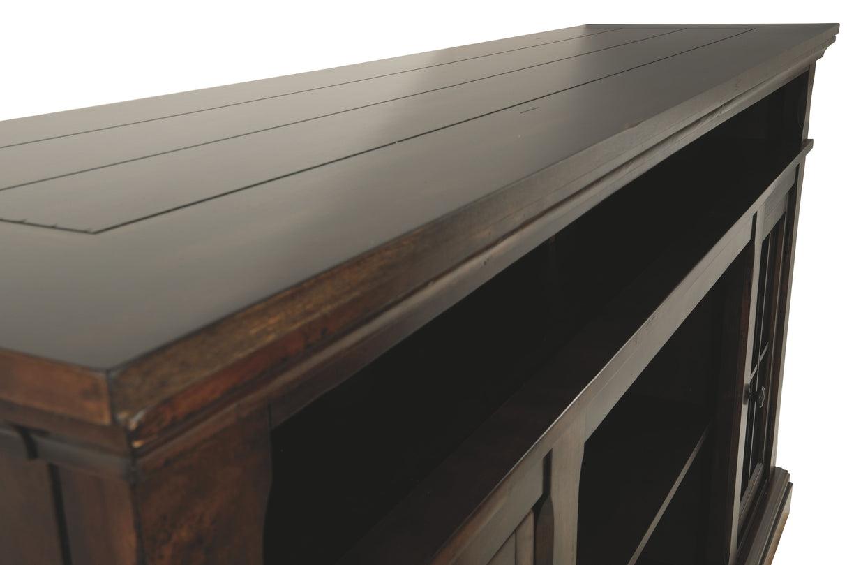 Roddinton - Dark Brown - XL TV Stand w/Fireplace Option by Signature Design by Ashley® | Bel Furniture