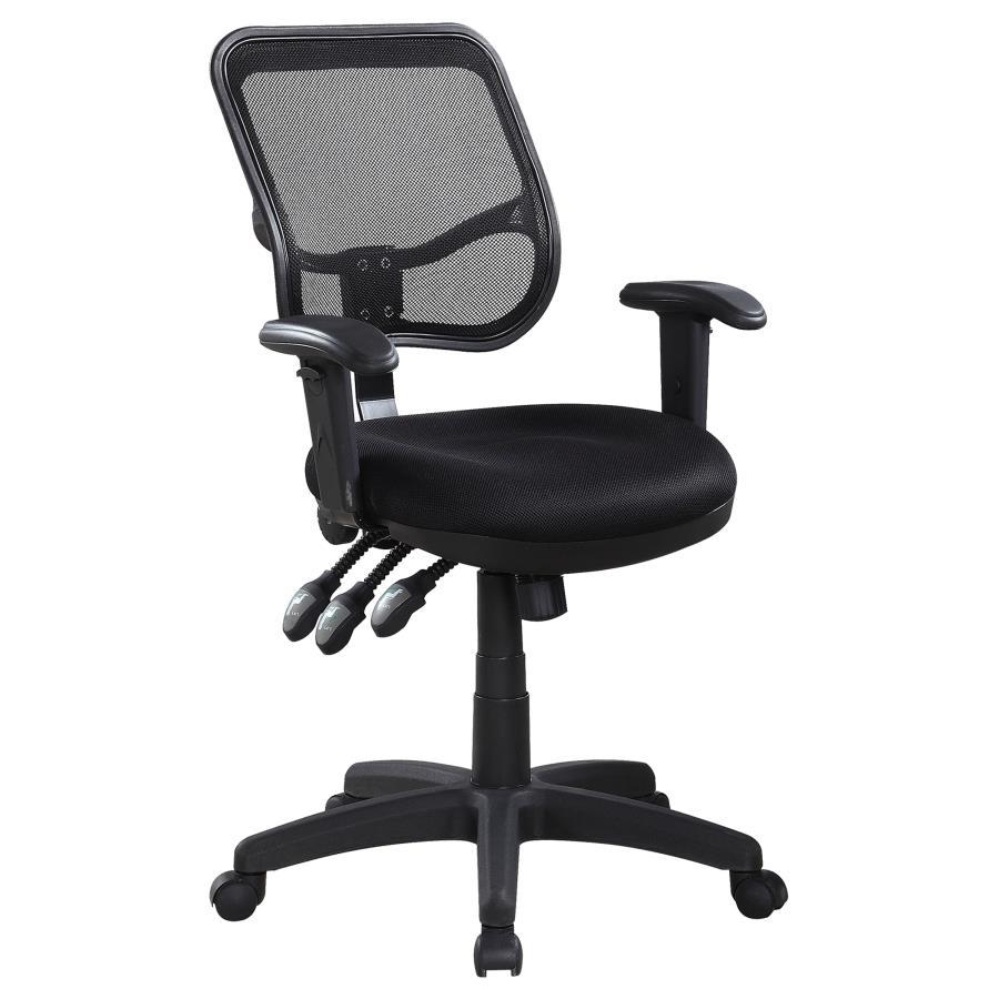 Rollo - Upholstered Adjustable Ergonomic Office Chair - Black by CoasterEssence | Bel Furniture