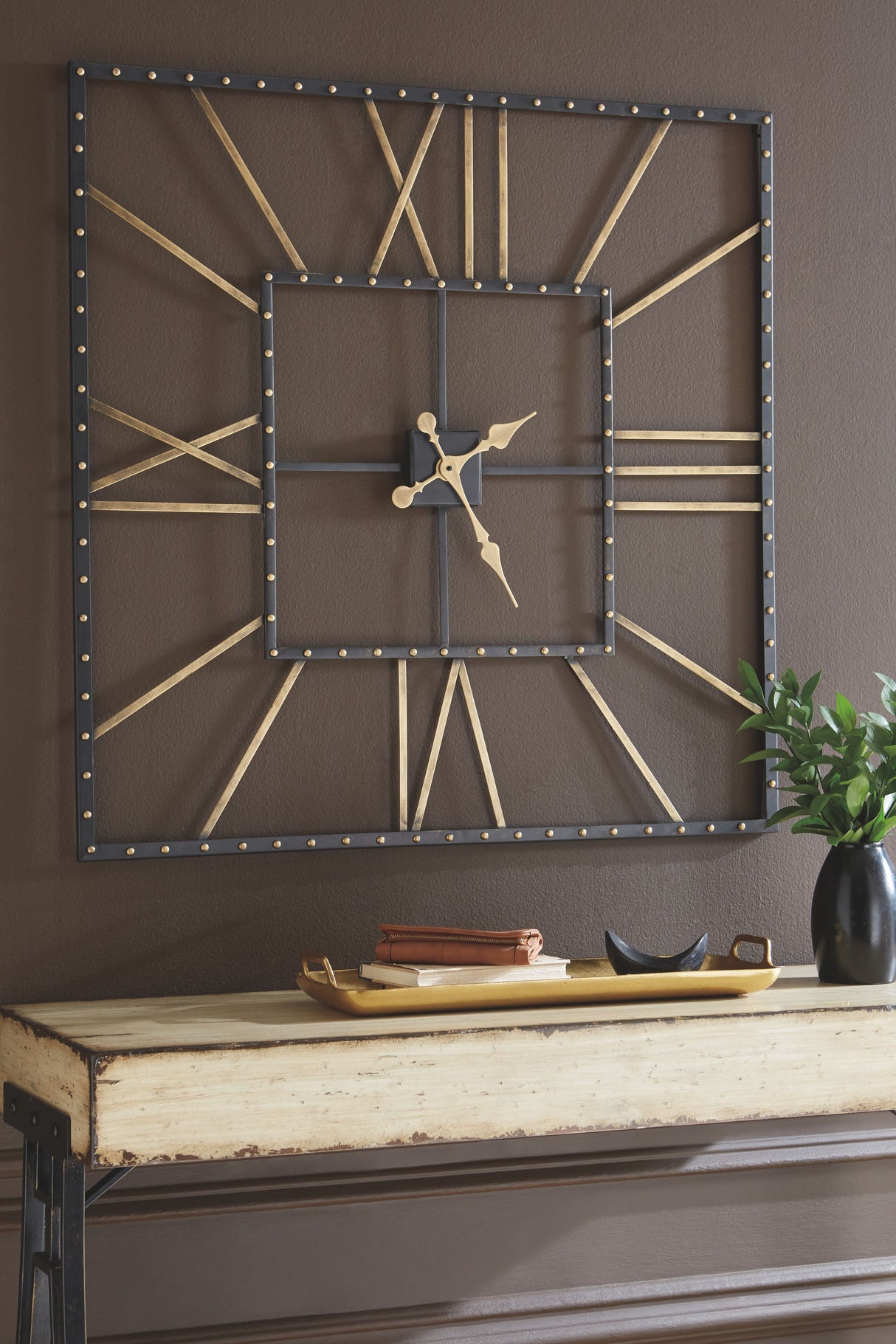 Thames - Black / Gold Finish - Wall Clock by Signature Design by Ashley® | Bel Furniture