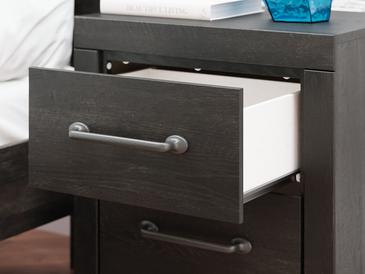 Hollivern - Dark Gray - Two Drawer Night Stand by Signature Design by Ashley® | Bel Furniture