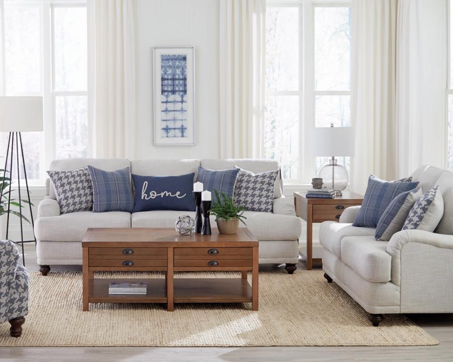 Glenn - Upholstered Sofa Set White 2 Pc. Sofa, Loveseat by CoasterElevations | Bel Furniture