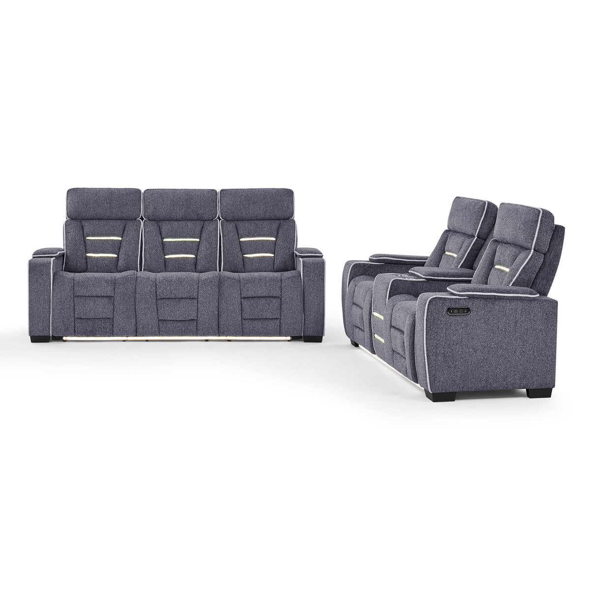 Austin - Reclining Sofa With Storage Arms - Gray