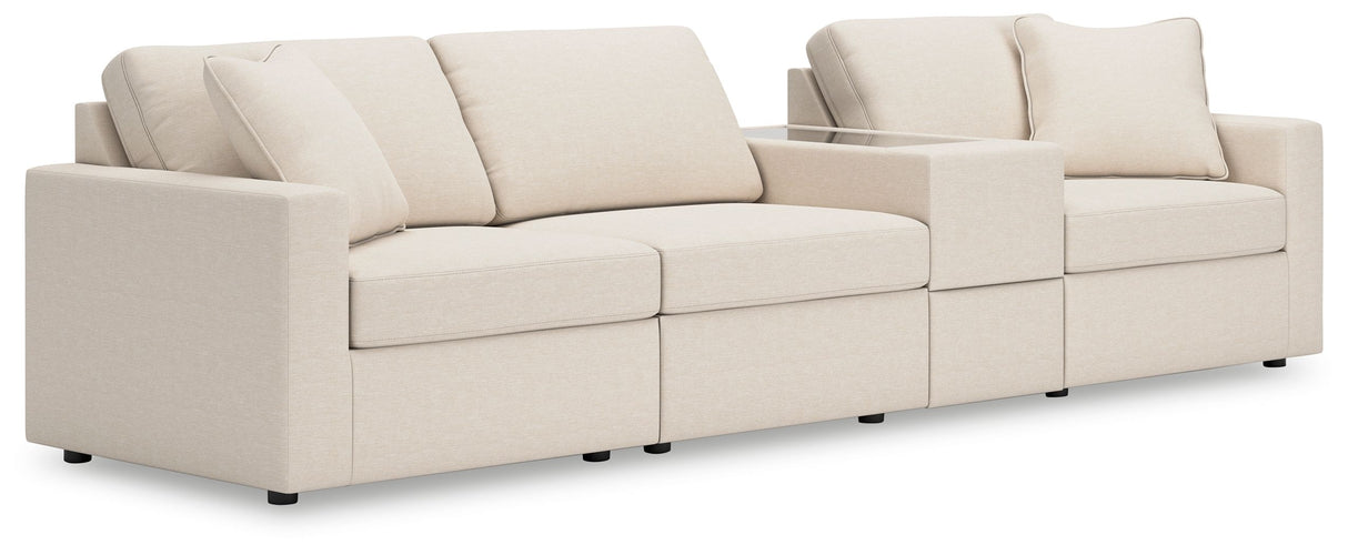 Modmax - Oyster - Sectional White 4 Pc. Sectional With Storage Console by Signature Design by Ashley® | Bel Furniture