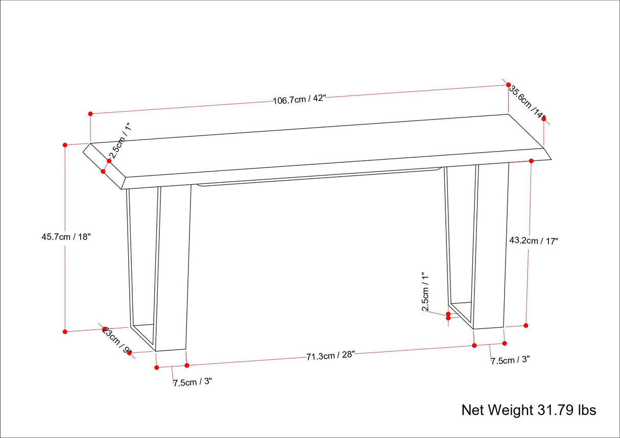 Lewis - Bench - Cognac by Simpli-Home | Bel Furniture
