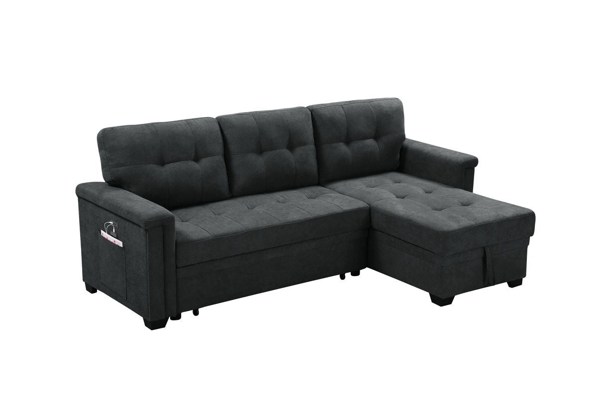 Kinsley - Sleeper Sectional Sofa Chaise With USB Charger And Tablet Pocket