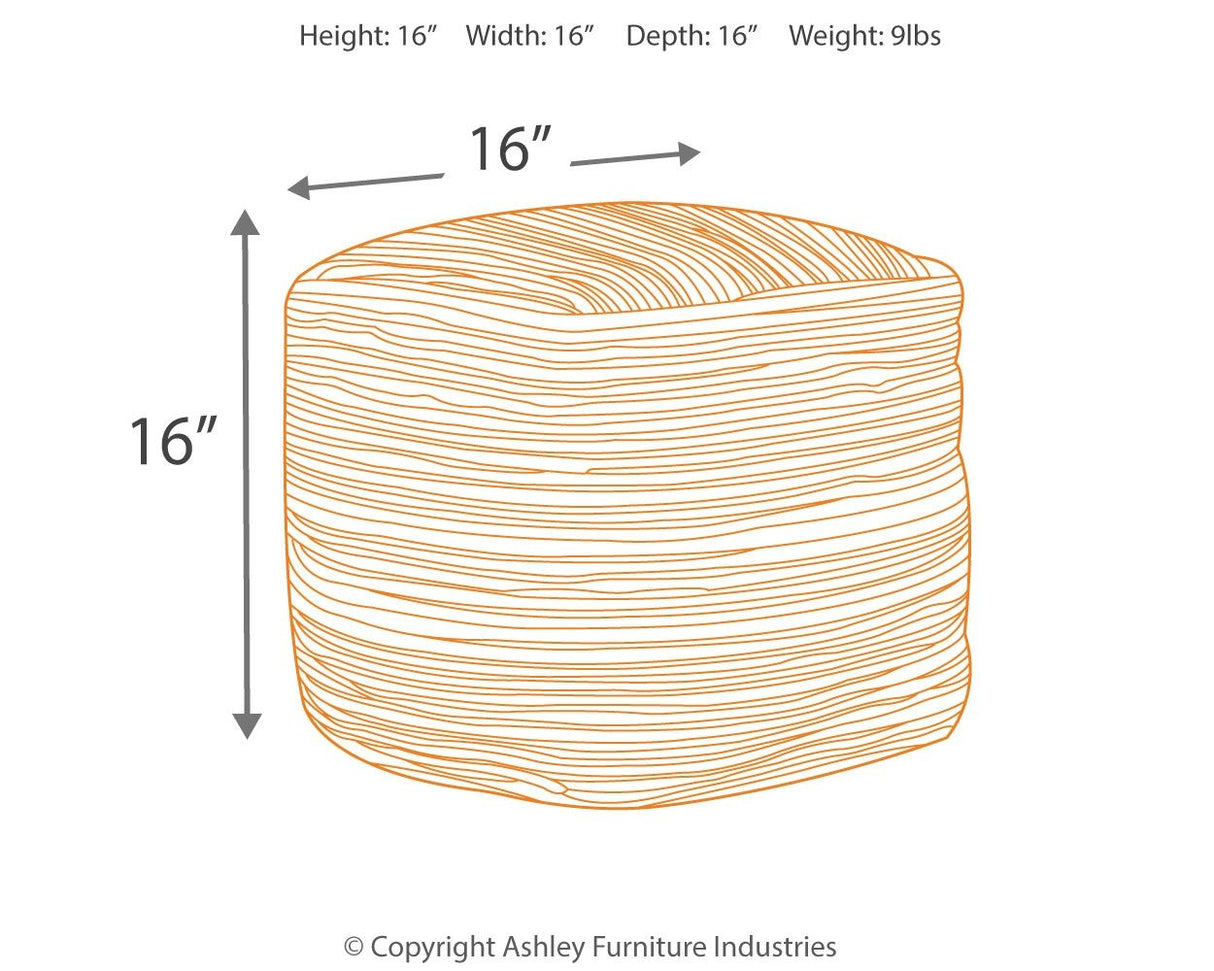 Absalom - Denim - Pouf by Signature Design by Ashley® | Bel Furniture