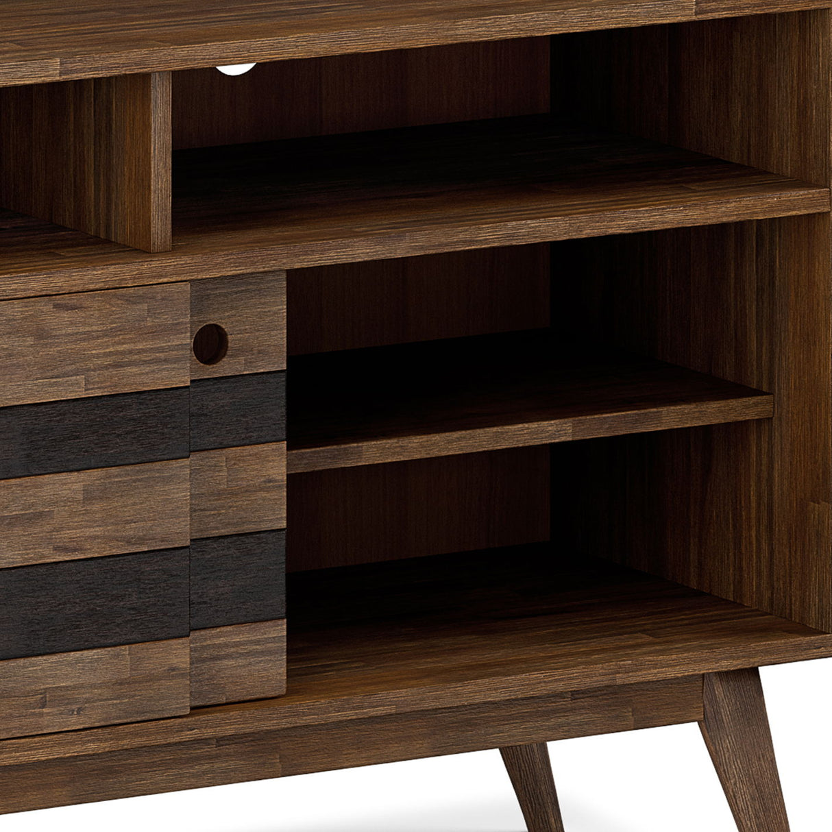 Clarkson - TV Stand - Rustic Natural Aged Brown by Simpli-Home | Bel Furniture