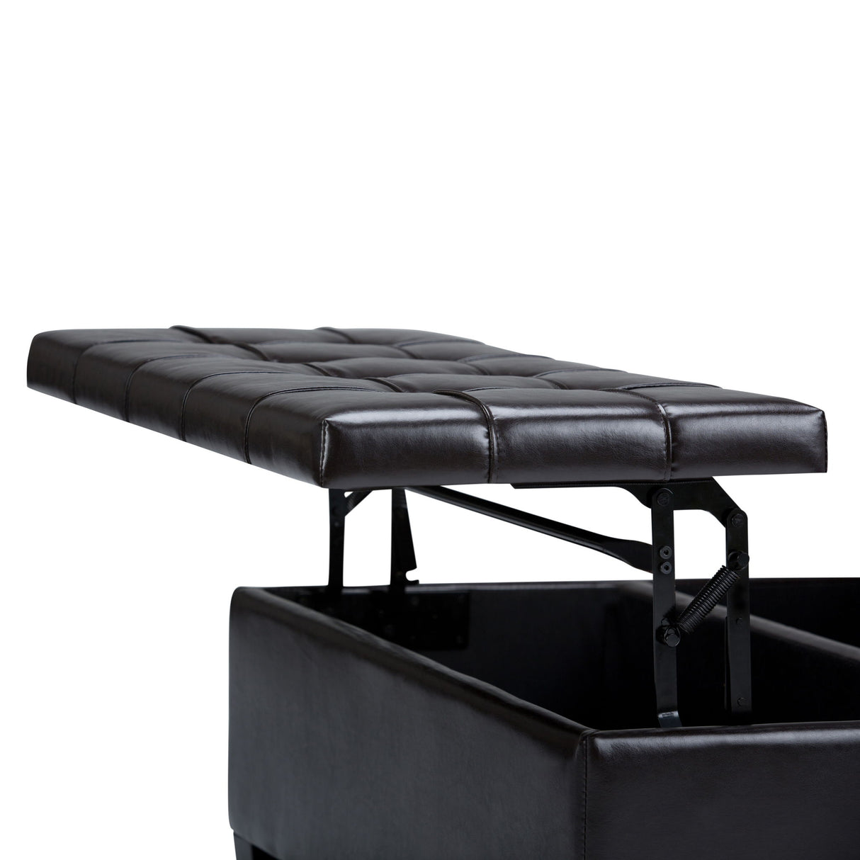 Harrison - Coffee Table Storage Ottoman - Tanners Brown by Simpli-Home | Bel Furniture