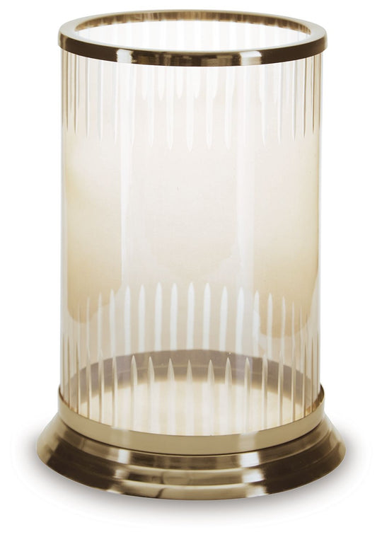 Aavinson - Candle Holder Light Brown 8''W x 8''D x 12''H by Signature Design by Ashley® | Bel Furniture