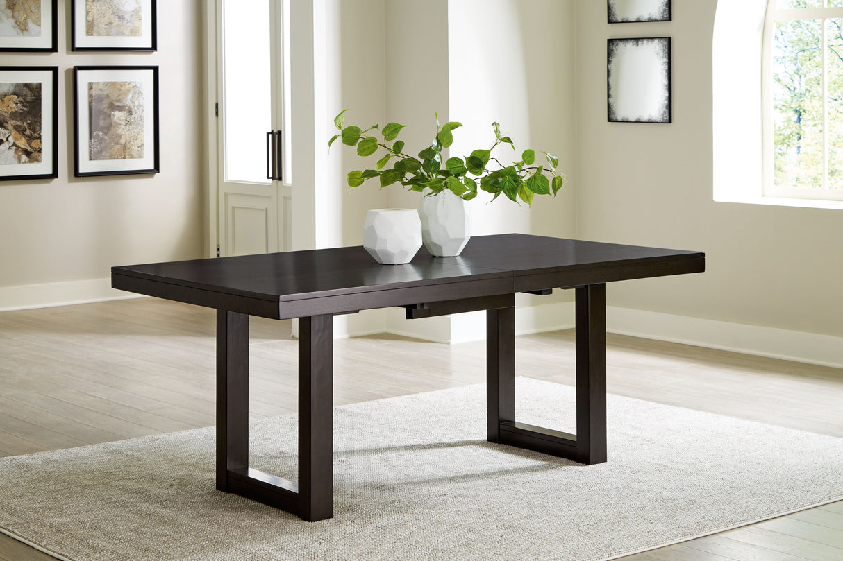 Neymorton - Dark Grayish Brown - Rectangular Dining Room Butterfly Extension Table by Signature Design by Ashley® | Bel Furniture