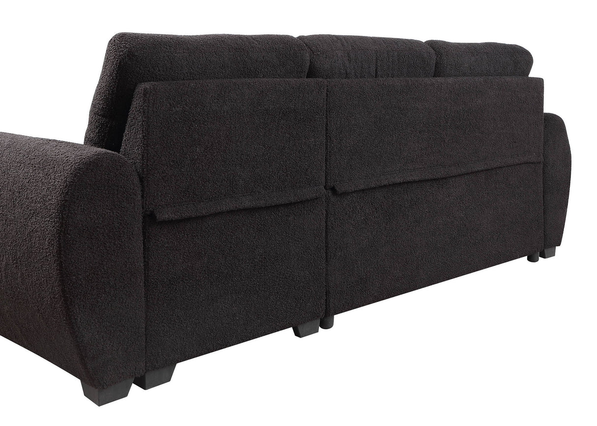 Veronica - Reversible Sleeper Sectional Sofa With Storage Chaise - Black