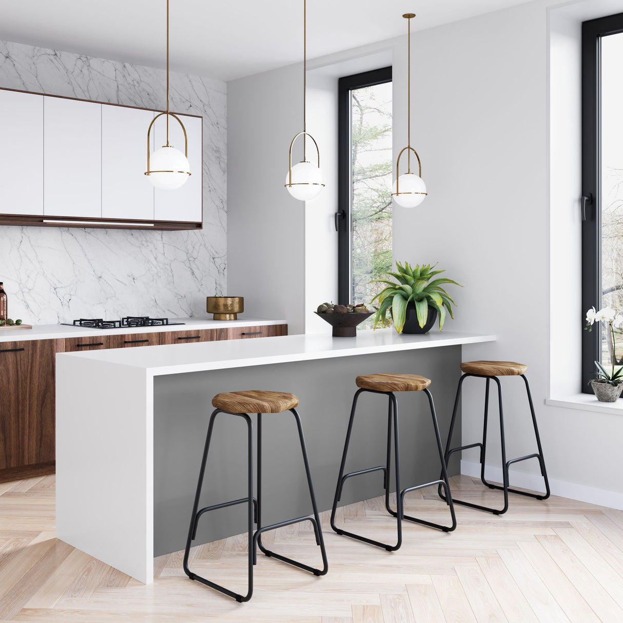 Orson - Saddle Counter Height Stool (Set of 2) - Natural by Simpli-Home | Bel Furniture