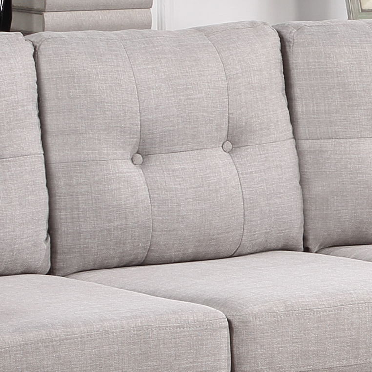Dalia - Linen Modern Sectional Sofa With Chaise by Lilola Home | Bel Furniture