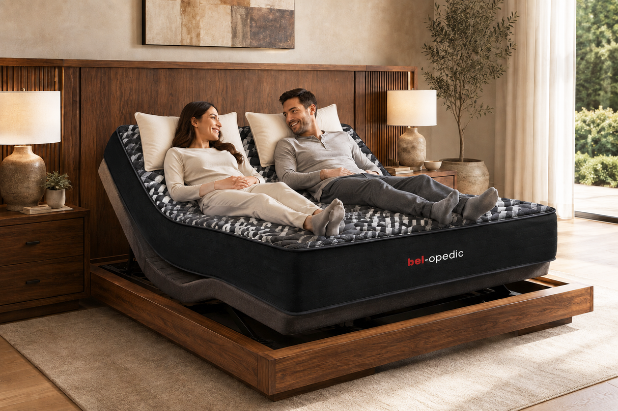 Yilian 14-Inch Firm Hybrid Mattress – Black & Gray Quilted Design